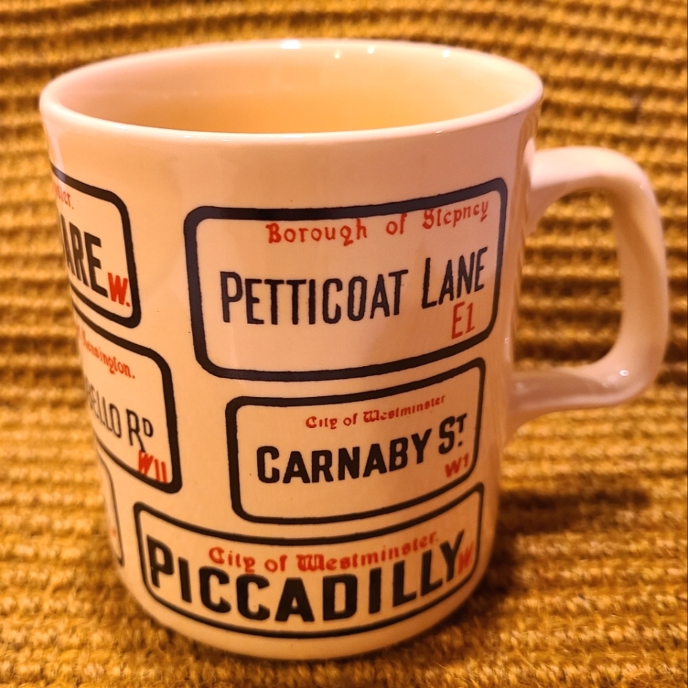 Vintage Kilm Craft London Street Signs Mug – Made in England